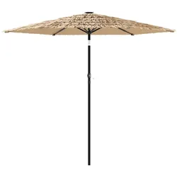 Helloshop26 - Gartenschirm mit braunem Stahlmast 268 x 268 x 226 cm UV- und Regenschutz Kurbelmechanismus modernes Design braunes 02_0056396