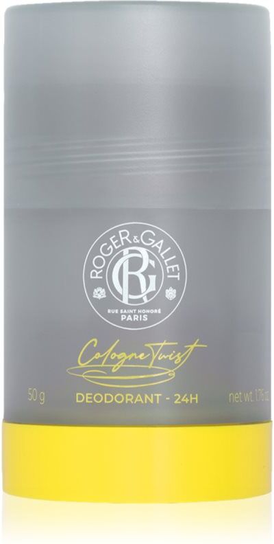 Roger & Gallet Cologne Twist déodorant solide sans sels d'aluminium pour peaux sensibles pour homme 50 g