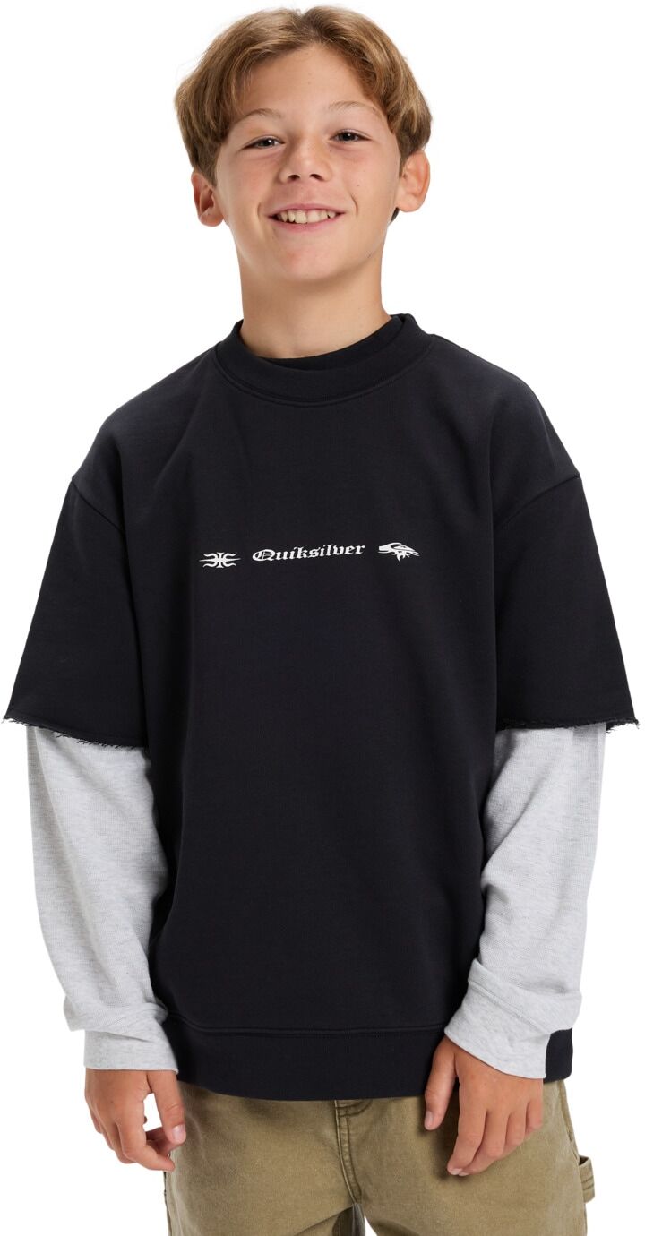 Sweatshirt QUIKSILVER "Openbar", Jungen, Gr. 12, schwarz, Obermaterial: 45% Baumwolle, 40% Baumwolle, 15% Polyester., Sweatshirts Sweatshirt schwarz 12