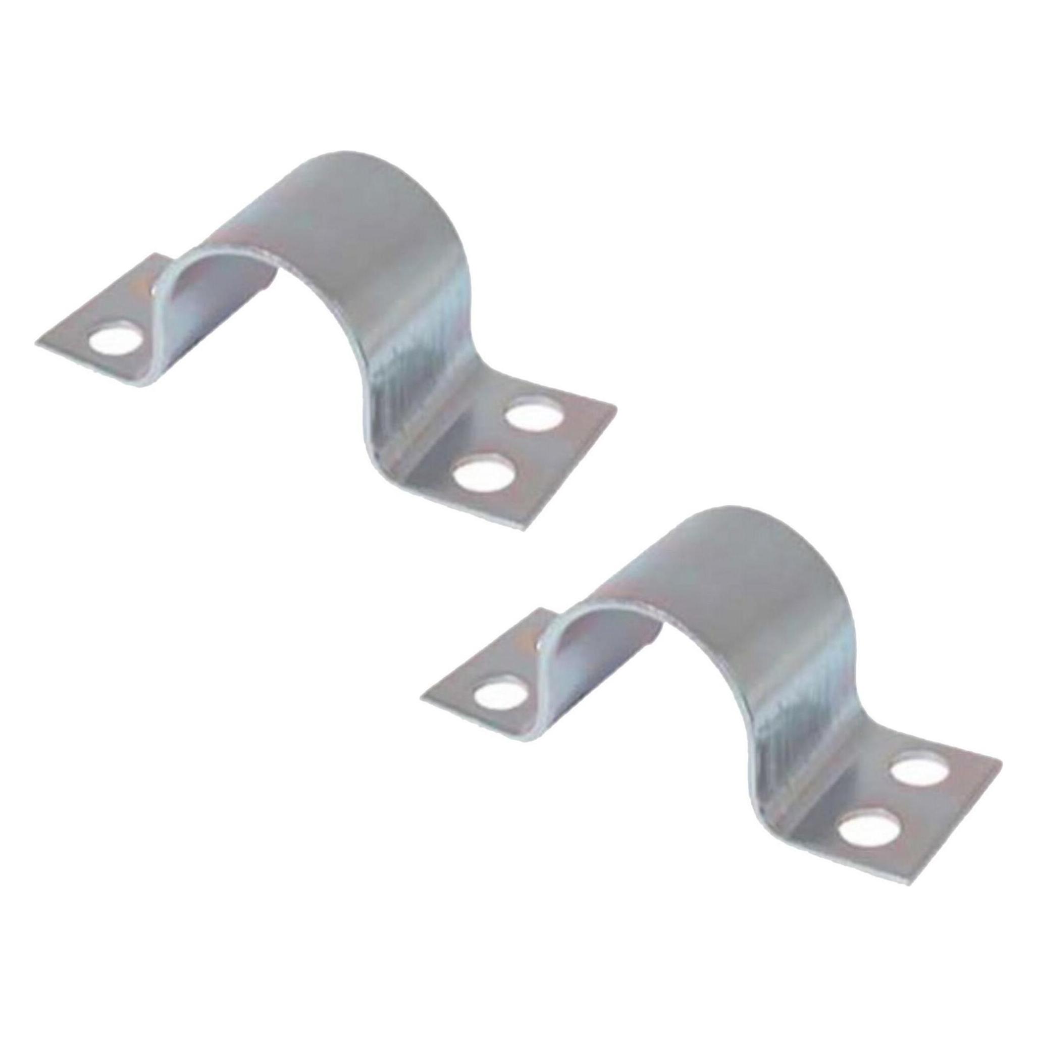 Mastschelle, Stahl verzinkt, mit Zusatzklemmriefen, Rohr -VE2 (89855-SET)