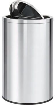 Garvee Swing Top Garbage Can, Stainless Steel Trash Can with Lid & Inner Bucket