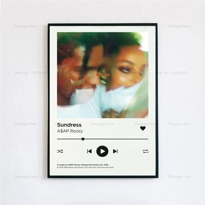 Uplift Essentials ASAP Rocky Testing Album Poster Iconic Rap Music Wall Art & Tracklist Canvas Print For Home Decor style 5 19.7 X 27.6 In