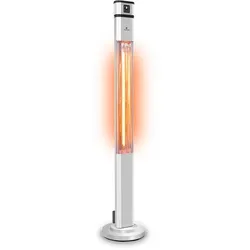 Heat Guru Plus Infrarot-Heizstrahler 2000W 3 Heizstufen Fernbedienung Silber