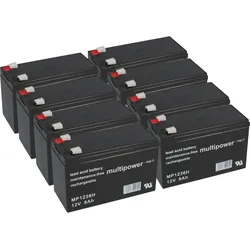 8x Multipower MP1236H 12V 9Ah AGM – passend für Dell DL3000RMI3U USV