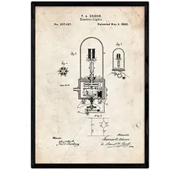POSTER Elektrische Birne 2 Patent A3 Rahmenlos