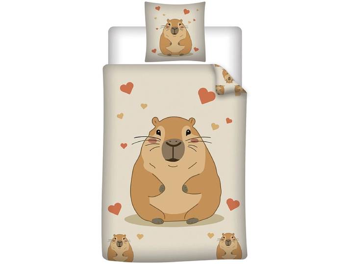 Bettwäsche CAPYBARA 160x210cm + 1*65x100cm baumwolle
