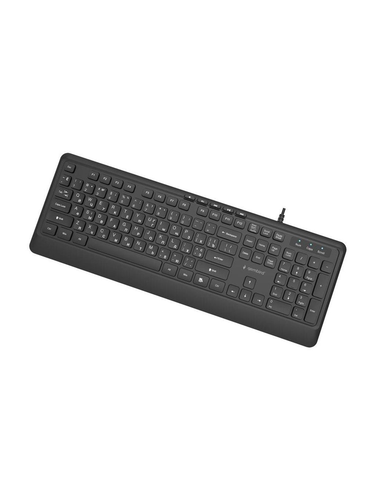 Gembird - keyboard - slim multimedia full size - QWERTY - US - black Input Device - Tastatur - Englisch (US) - Schwarz