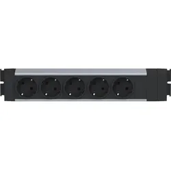 Hager NRS0005B00 Anschlussblock 5 Steckdosen Klemmtechnik Aluminium eloxiert