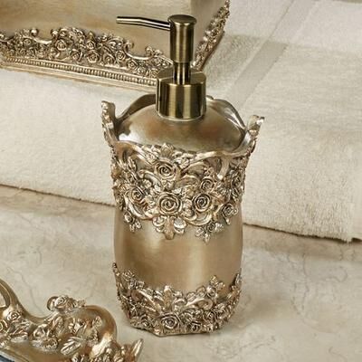Touch of Class Victoria Rose Lotion Soap Dispenser Satin Gold , Satin Gold