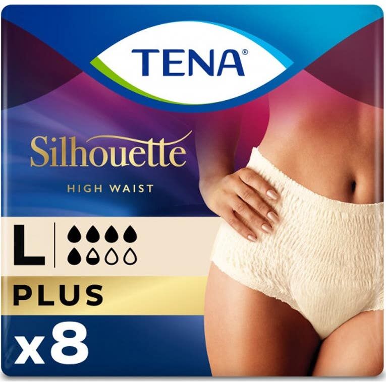 TENA Silhouette Crème Cintura Alta Talla L 8 uds