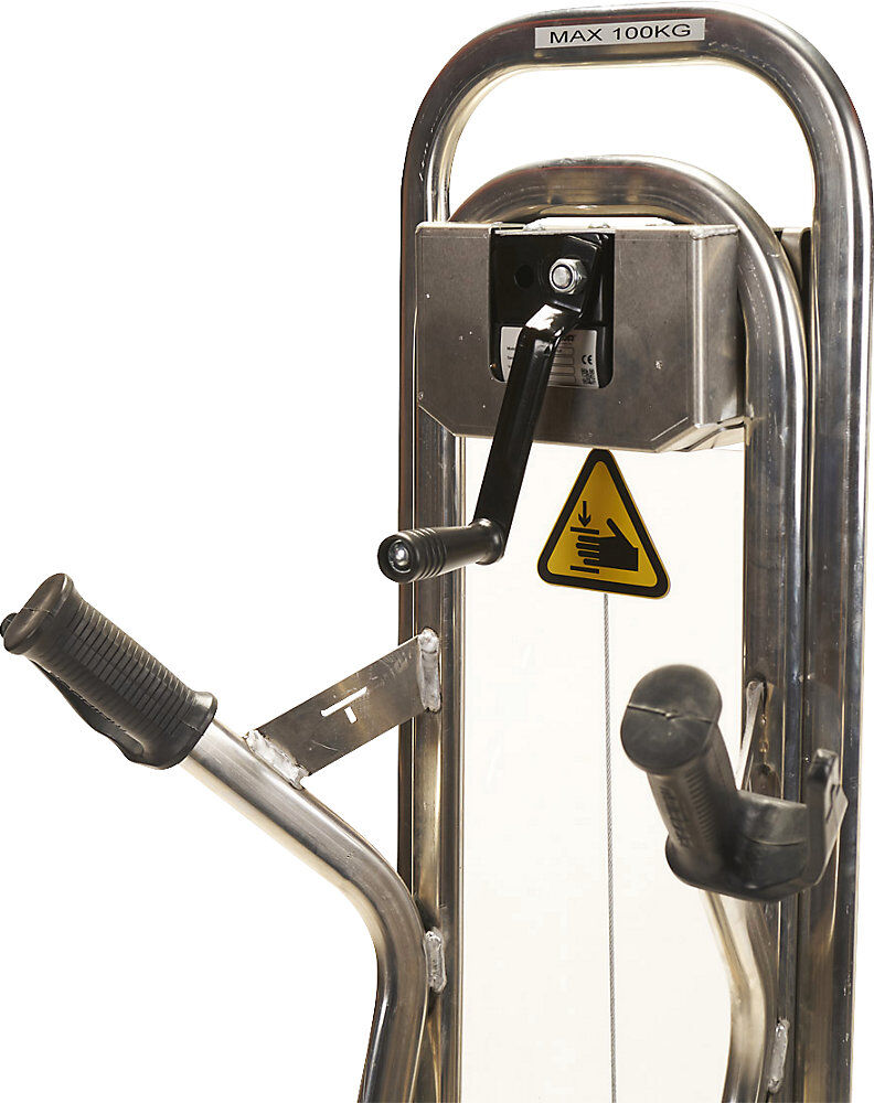 Aluminium-Sackkarre, Tragfähigkeit 350 kg, mit Hebeplattform, Polyurethan, pannensicher MATADOR