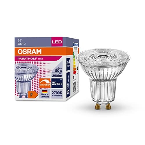 Osram PARATHOM DIM PAR16 LED-reflectorlamp, 4,5 W, 2700 K, GU10, helder