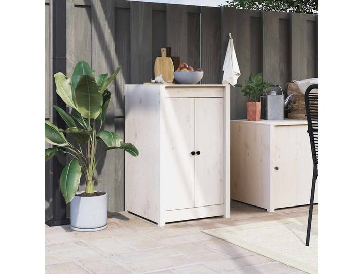 vidaXL Türen für Outdoor-Küche MEPPEL Weiß 50x9x82 cm Massivholz Kiefer