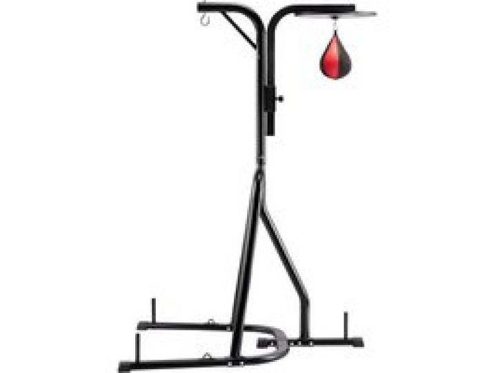 VEVOR 2 in 1 Boxsackständer Trainingsgerät Sandsackgestell aus Stahl, höhenverstellbare Boxsackhalterung (65 kg belastbar), Fitnessgerät Standboxtrainer für Fitness-Studio Boxing Schwarz