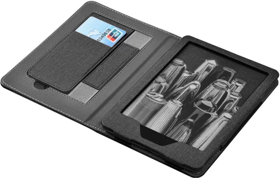 INF Schwarze PC-Stoffständerhülle kompatibel mit Kindle 2024 (6 Zoll) & Kindle Paperwhite 12. Gen
