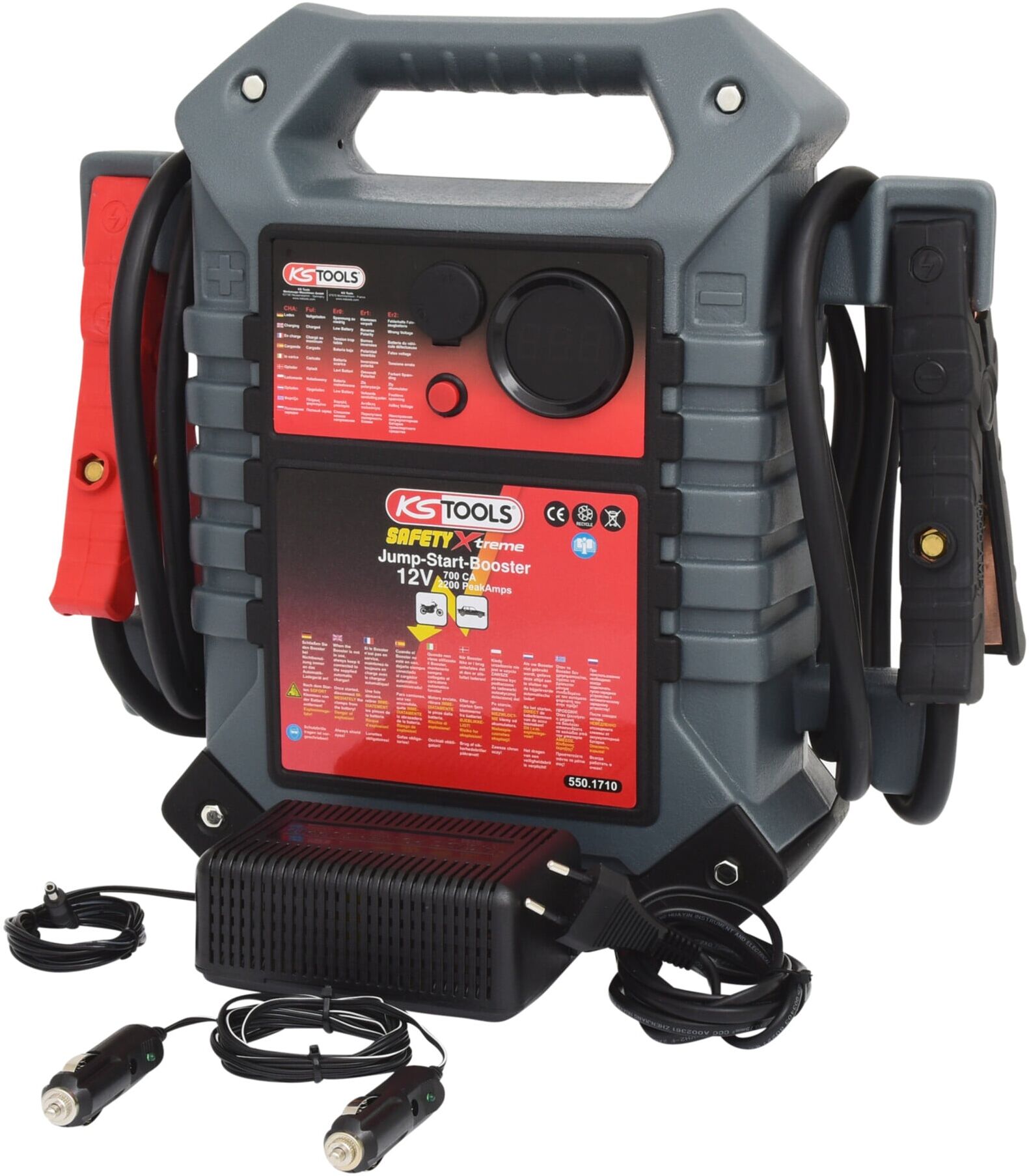 KS Tools Batterie-Booster 12 V, mobiles Starthilfegerät, 700 A, 5501710 (550.1710)