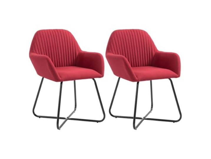 NLQMSU Esszimmerstühle, Bordeauxrot, Stoff, mit Armlehnen, 2 Stück Stahlbeine, ergonomisches Design, Verwendung im Wohnzimmer oder Essen, moderner Touch