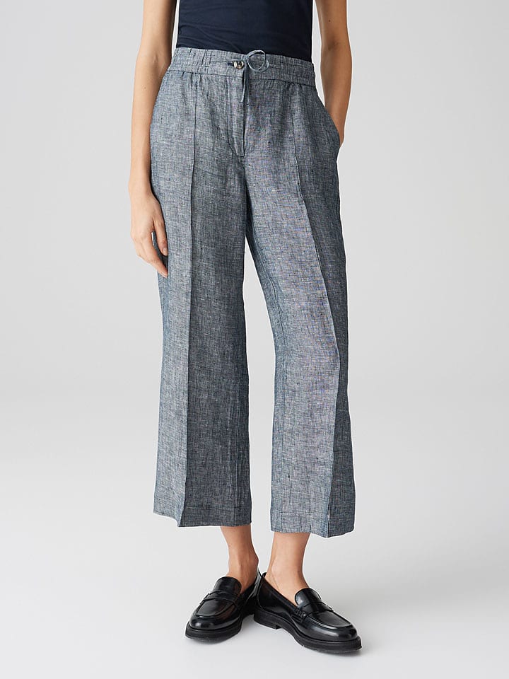 OPUS Leinen-Hose in Grau - 36