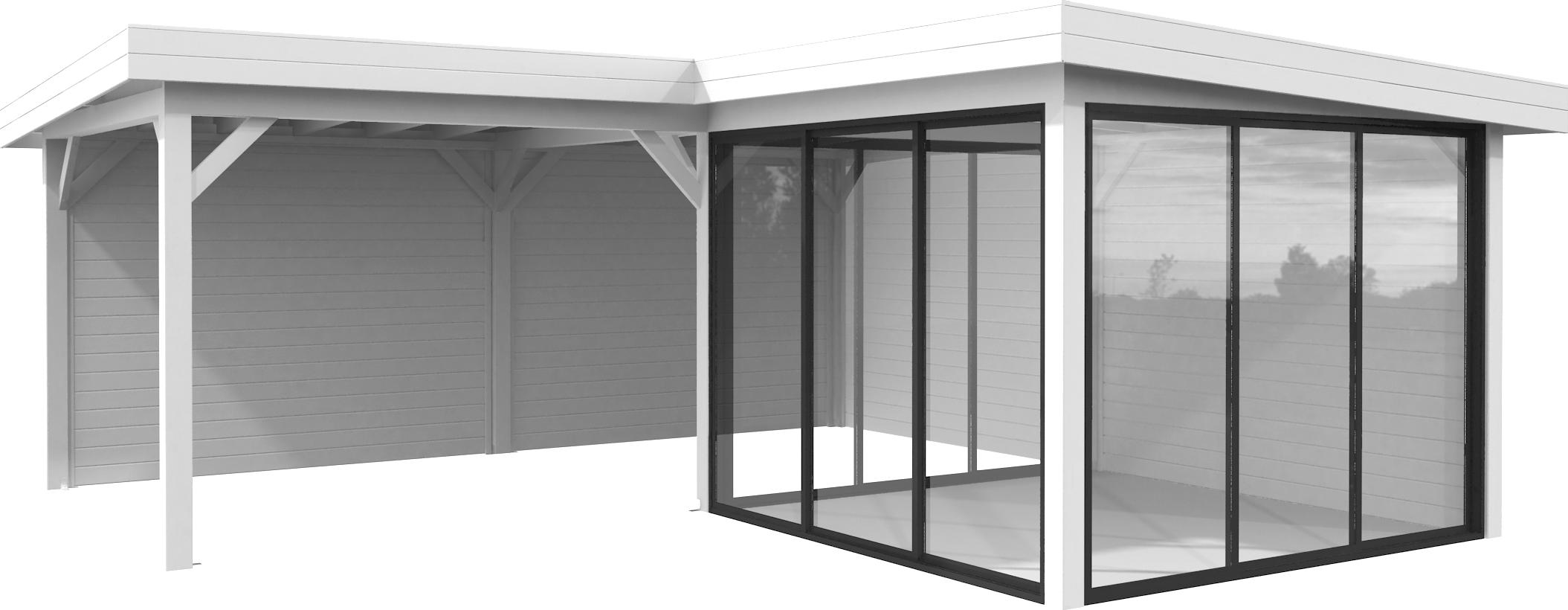 Pavillon Palmako Lenna Slide 24,9 m² Set 412 588 x 588 cm weiß