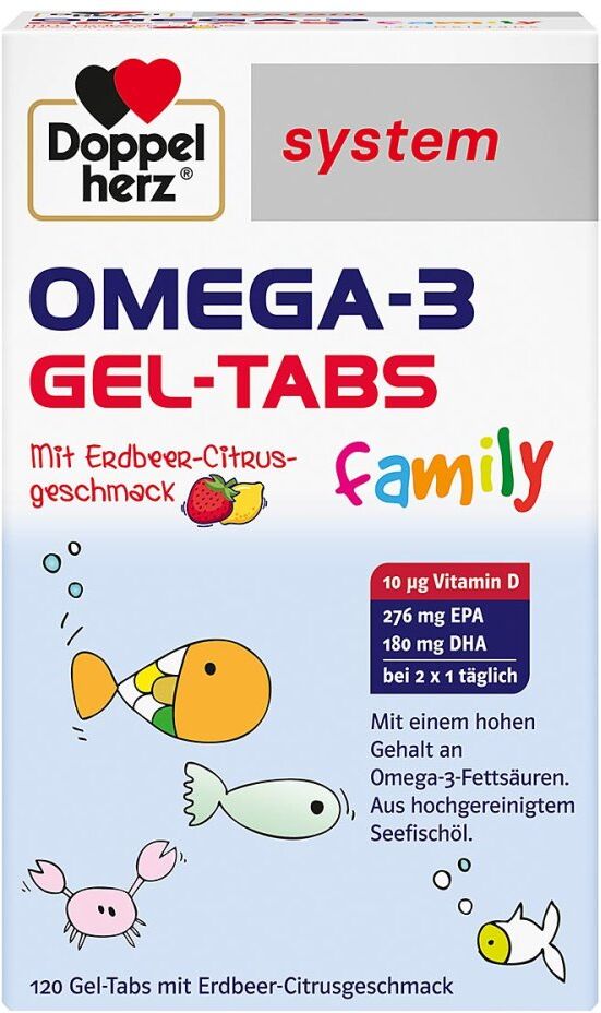 Doppelherz Omega-3 Gel-tabs Family Erdb.cit.system 120stk