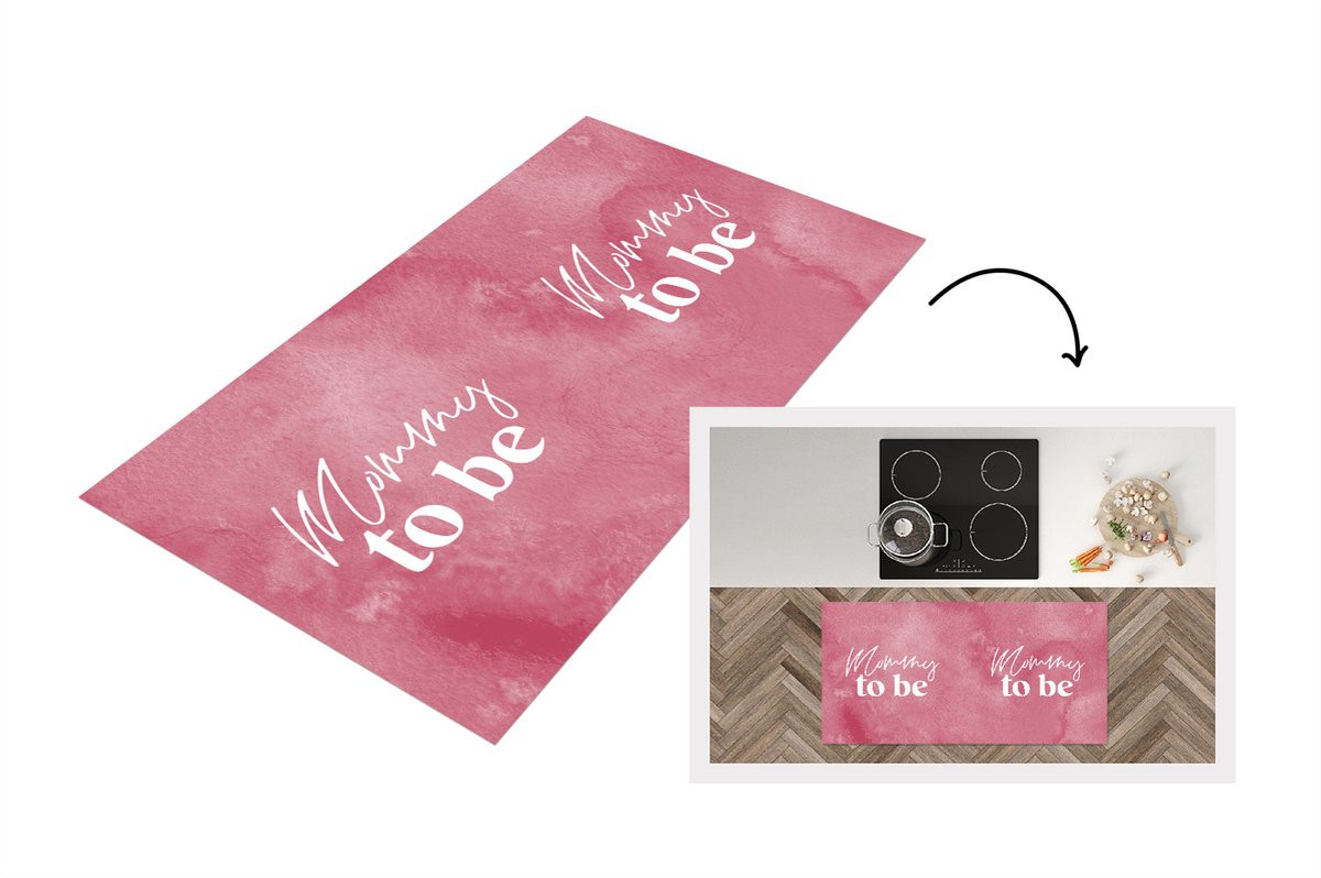 Keukenloper Vinyl met Mommy to be Quote - 120 x 60 cm