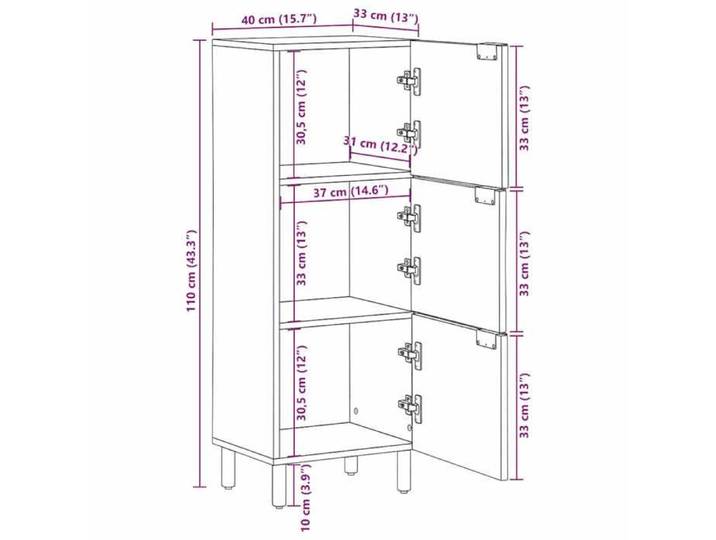 Remise 2026®Enfilade de rangement Noir - Buffet Bahut - noir - 40x33x110cm - Bois d'ingénierie 943 9867042