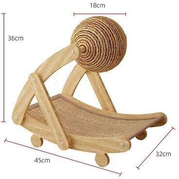 Inspire Essentials Woodland Scratch Play Center Wooden Cat Scratcher With Sisal Ball large Size