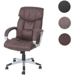 Bürostuhl HWC-A71, Chefsessel Drehstuhl Schreibtischstuhl, Stoff/Textil, FSC® ~ Wildleder-Optik vintage braun