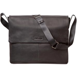 Pride&Soul Umhängetasche Urban, 47532, Echt Leder, schwarz, mit 15'' Laptopfach, 30 x 38 cm