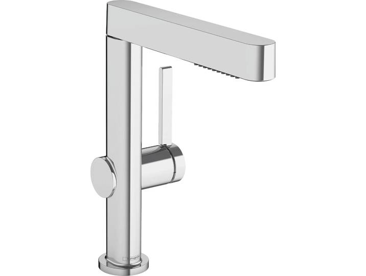 Mitigeur de lavabo monocommande Hansgrohe Finoris 230 avec douchette extractible\, 2 jets et système de bonde à ouverture par simple pression\, finition chrome