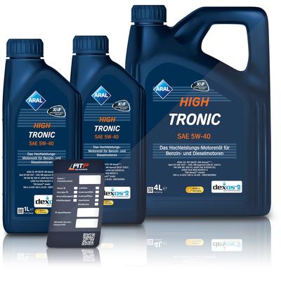 Aral 6 L HighTronic 5W-40 + Ölwechsel-Anhänger [Hersteller-Nr. 15F47B]
