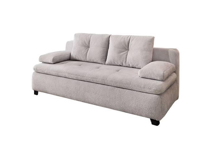 Schlafsofa grau Bettkasten Dauerschläfer 201 cm - BALU
