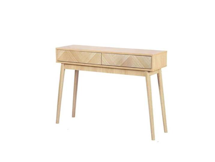 Urban Living - Console 2 tiroirs Shelby en bois avec système d'ouverture push pull - Beige