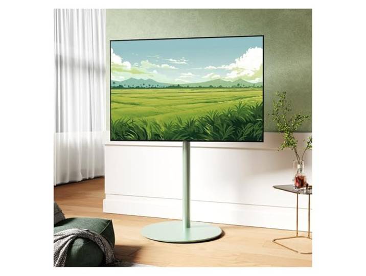 Vfs8dQ5kt Medieneinheit TV-Rollständer for 40-70 Zoll Smart-TVs, Mobiler TV-Ständer mit Höhenverstellung, TV-Wagen Feststellrädern(Green)