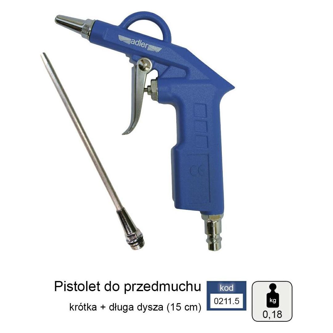 Adler PISTOLET DO PRZEDMUCHIWANIA 2cm+15cm (0211.5)