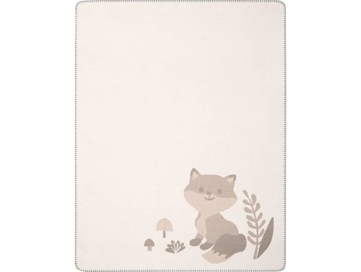 Babydecke BIEDERLACK Babydecke Foxy , beige (beige, natur), B:75cm L:100cm, Baumwolle, Polyacryl, Polyester, Wohndecken, Babydecke, 75 x 100, mit Zierstich