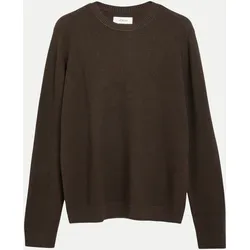 Struktur-Strickpullover Braun L