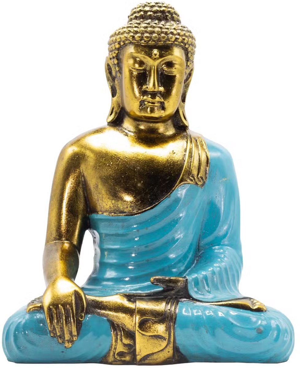 Teal & Gold Boeddha Verlichting - Extra Groot - 30 cm