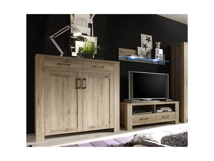 home24 Highboard II 127 x 127 x 42cm bruin