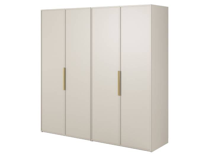 Vier­türiger Frame-Schrank mit zwei Kleiderstangen, Regalen und