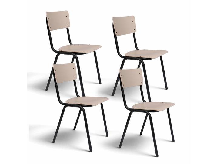 Zuiver Back to School Chair - Set of 4 Beige, New - Perfect for office and reception