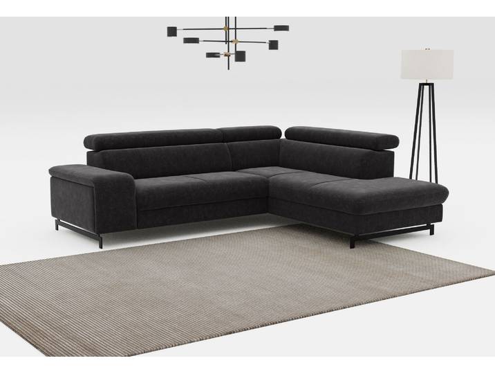 Ecksofa COTTA Emma L-Form, B: 262 cm , schwarz, B:262cm H:97cm T:215cm, Sofas, Ecksofa, mit Kopfteilverstellung, optional Schlaffunktion & Bettkasten