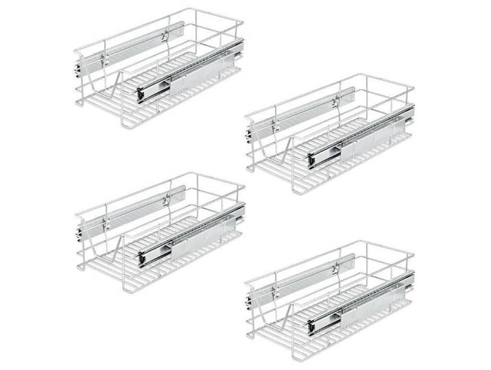CASARIA® 4x Tiroir télescopique de rangement 30 cm pour armoire cuisine tiroir de cuisine métal tiroir coulissant