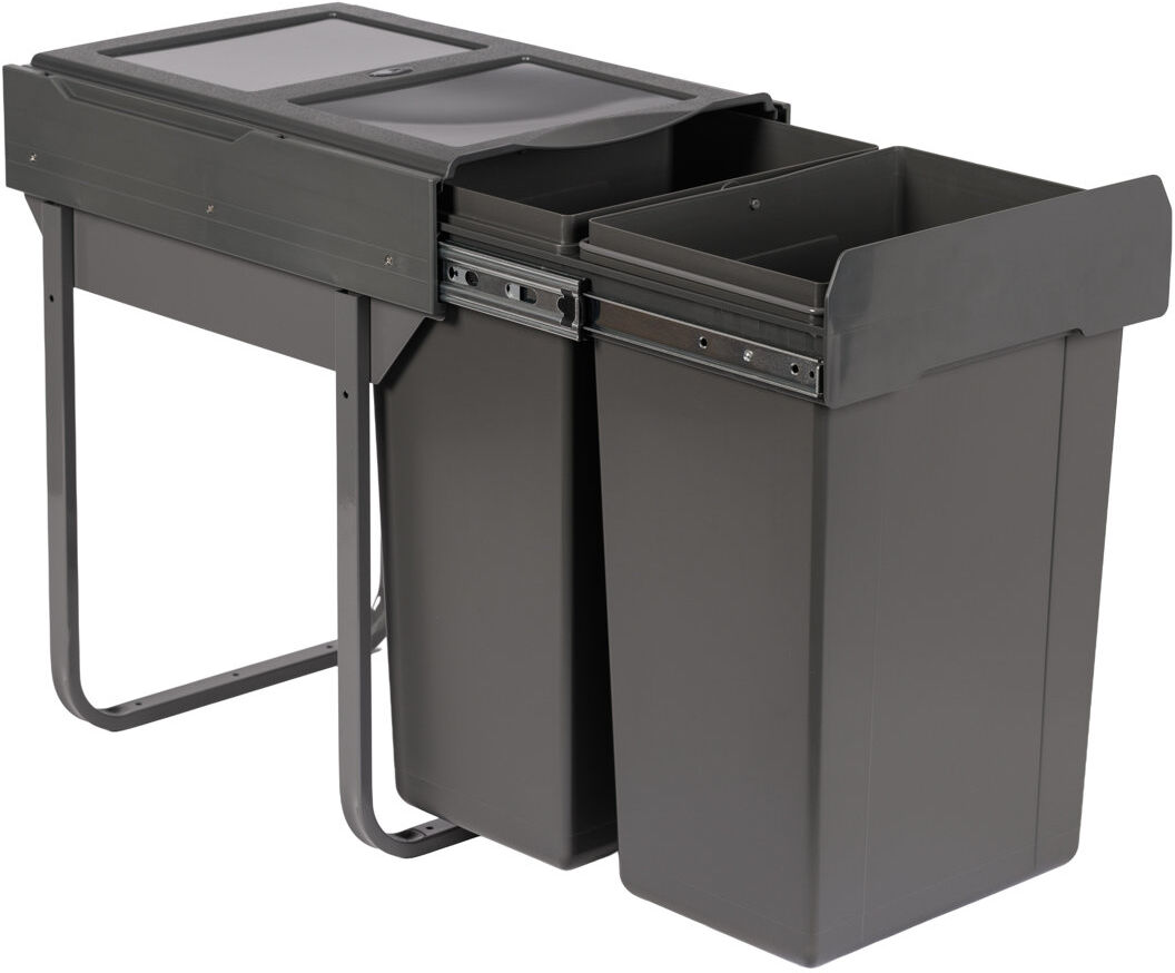 AUSTEN & Co. Pull Out Rubbish Bin Grey 56 Litres