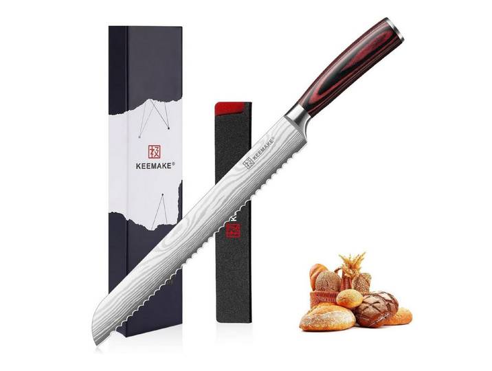 LuxusKollektion Brotmesser Brotmesser Wellenschliff 25.4cm Pakkaholz Griff