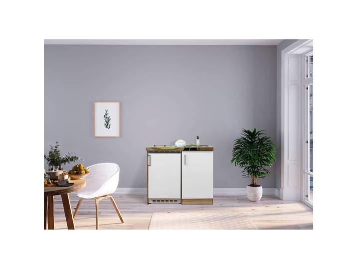 Kitchenette Levin I 100 x 87 x 60cm Blanc/Blanc Vitrocéramique