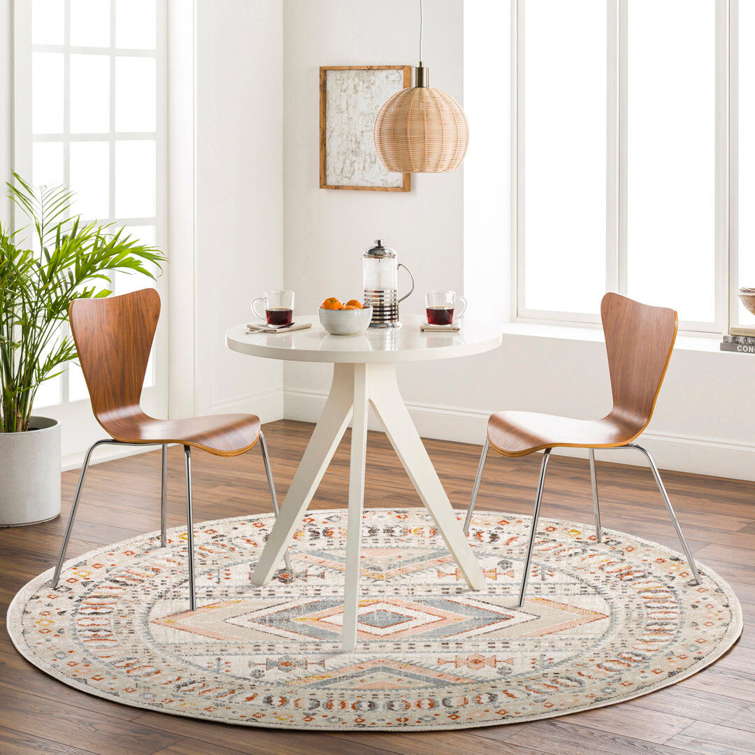 Blue Elephant Eldon Pale Pink/Teal Rug Cream;Pink;Yellow;Brown;Blue;Gray Round 160 cm