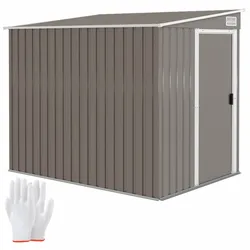 Outsunny-Gartenhaus-154L x 206,5B x 181H cm-Hellgrau