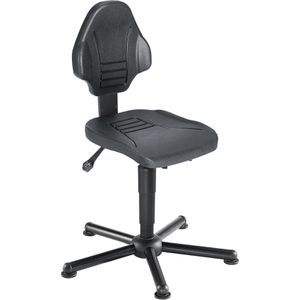 meychair Arbeitsstuhl Workster Pro W13-TG-PU, schwarz, mit Bodengleitern, PU-Schaum, bis 120 kg