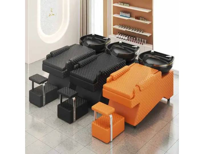Chaise de salon exclusive et confortable, inclinable, spa de luxe, chaises de shampooing, salon de coiffure, mobilier de salon moderne et professionnel